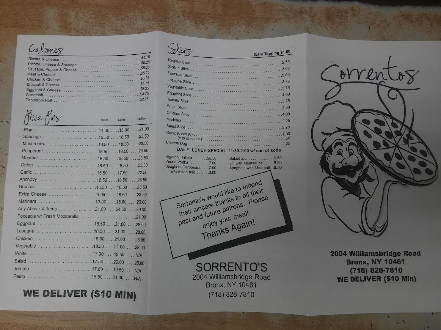 Sorrento's Pizzeria Restaurant